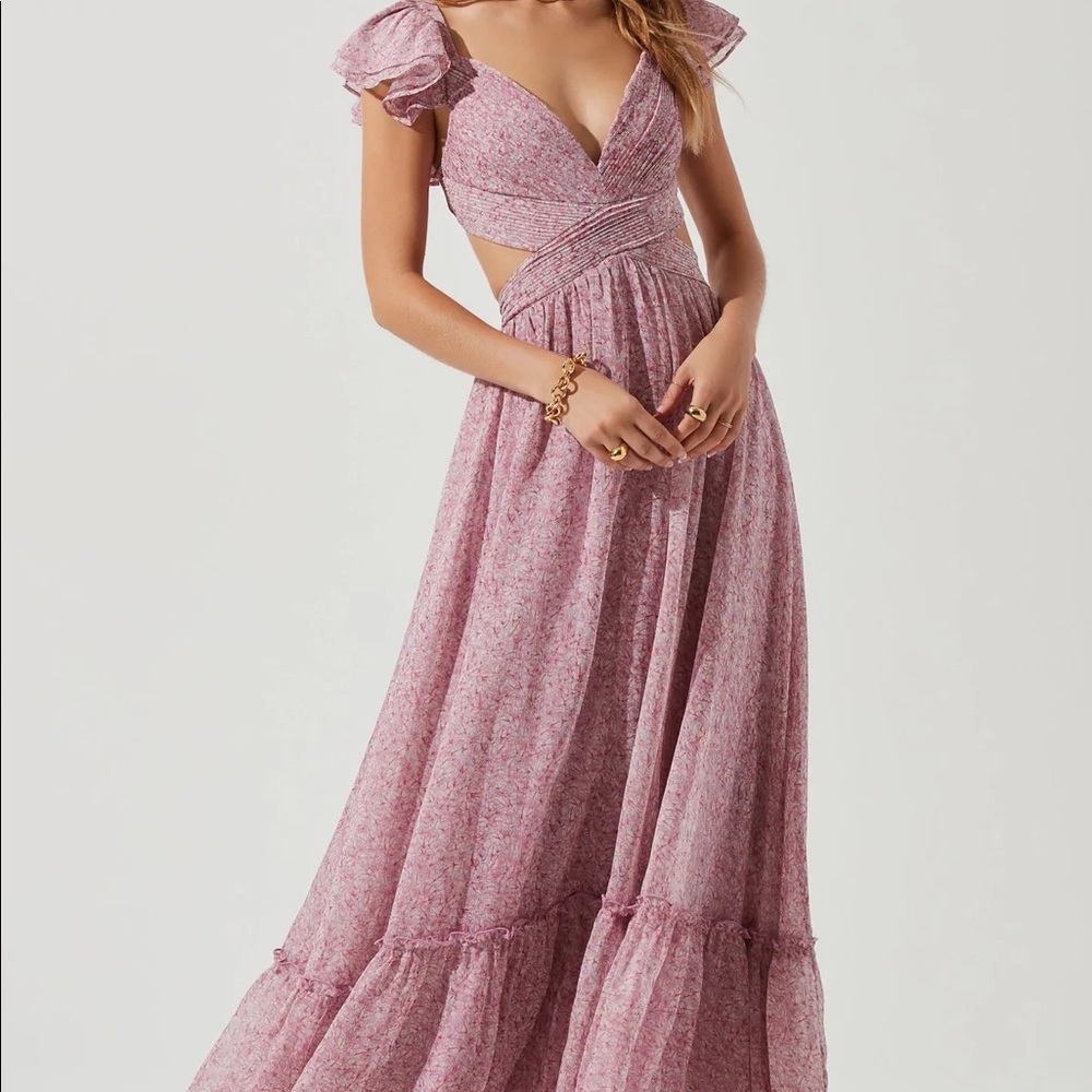 ASTR PRIMROSE FLORAL STRAPPY BACK MAXI DRESS